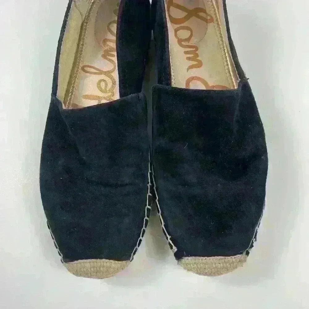 Sam Edelman Womens Carrin Platform Espadrille Slip-On Black Suede 8 Sandal Shoe - Picture 13 of 15